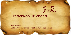 Frischman Richárd névjegykártya